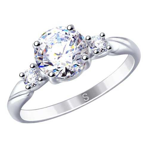 Кольцо женское SOKOLOV из серебра со Swarovski Zirconia 89010114 р.18.5 в 585 Золотой