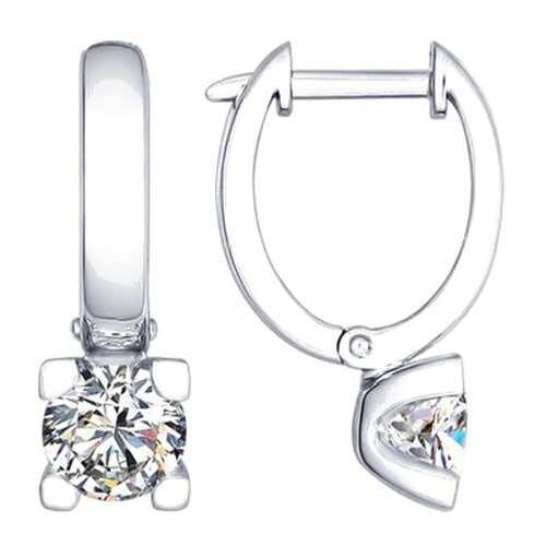 Серьги SOKOLOV из серебра со Swarovski Zirconia 89020048 в 585 Золотой