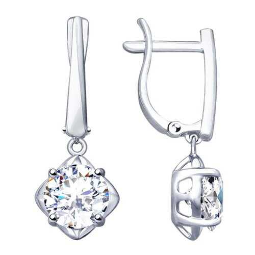 Серьги SOKOLOV из серебра со Swarovski Zirconia 89020109 в 585 Золотой