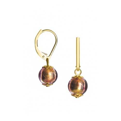 Серьги Perla Piccolo Oro 903060476004 фуксия в 585 Золотой